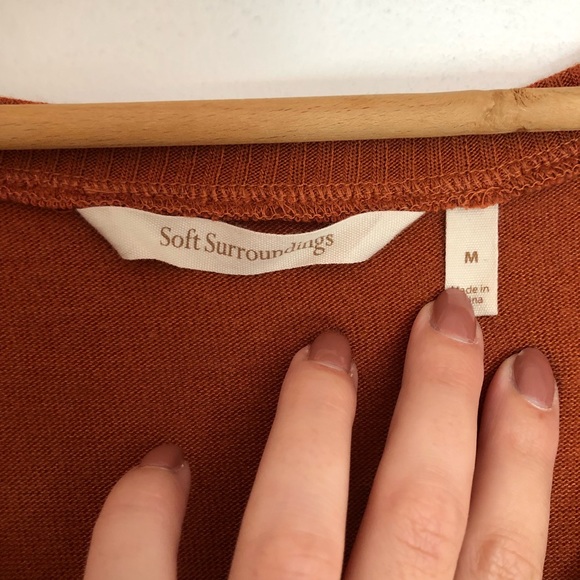 Soft Surroundings Orange Long Sleeve Long Line Tunic Oversized Loose Fit medium - Picture 4 of 8